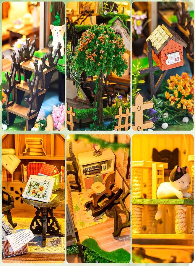 Spilay Miniature Dollhouse Miniature House Kit,DIY Kit Mini Modern Villa Model with Music Box ，Best Christmas Birthday Gift.(Fairy Tale Forest) - Image 3